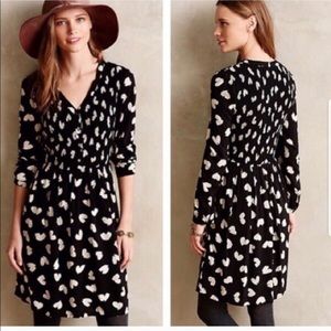 Anthropologie black and white heart dress